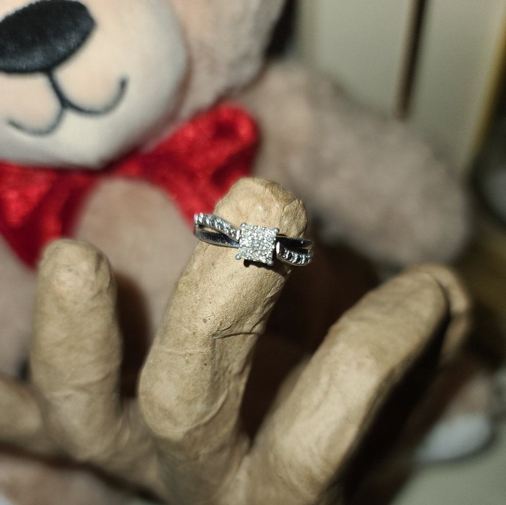Sterling Silver and Diamond Ring